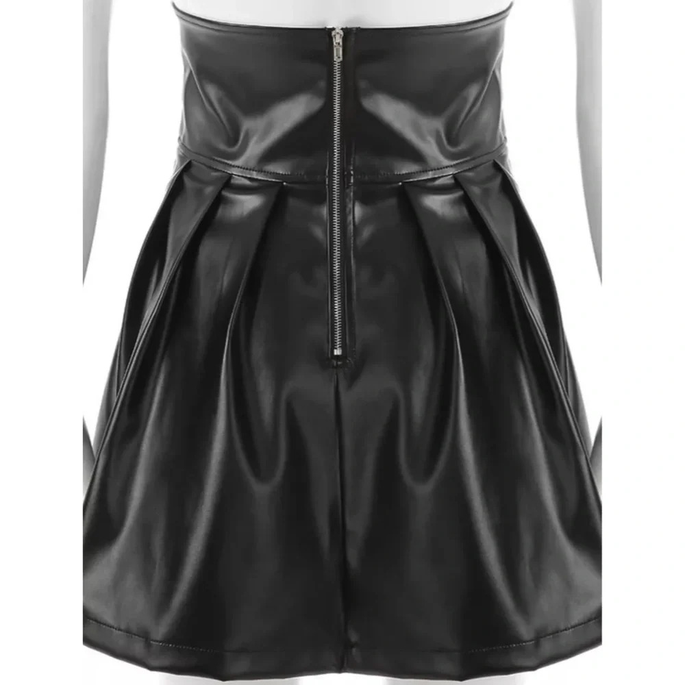 Gothic Halloween Collection Sexy Corset Tunic Leather High-rise Dress Skirt - Picture 5 of 9